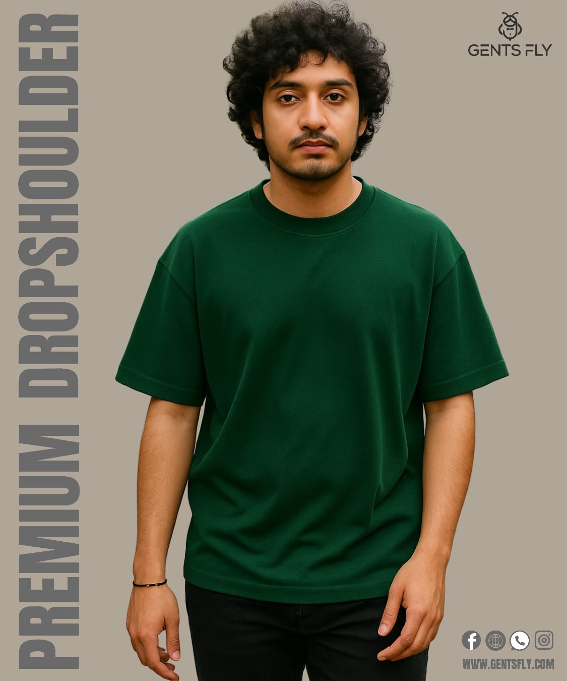 8 Green Drop Shoulder T-Shirt - Image 1