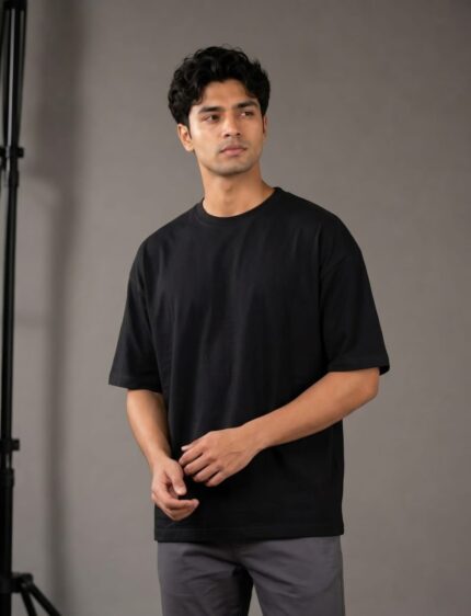 Black Drop Shoulder T-Shirt